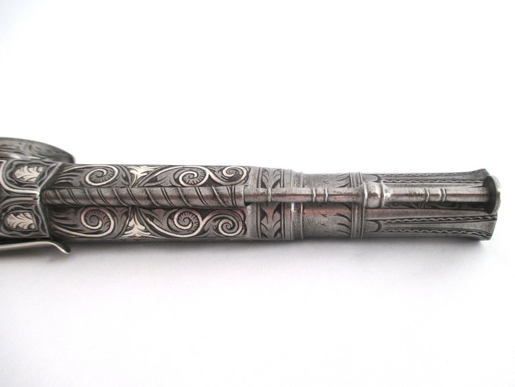 Exceptional Pair of Scroll Butt (Ram’s Horn) Scottish All-Steel ...